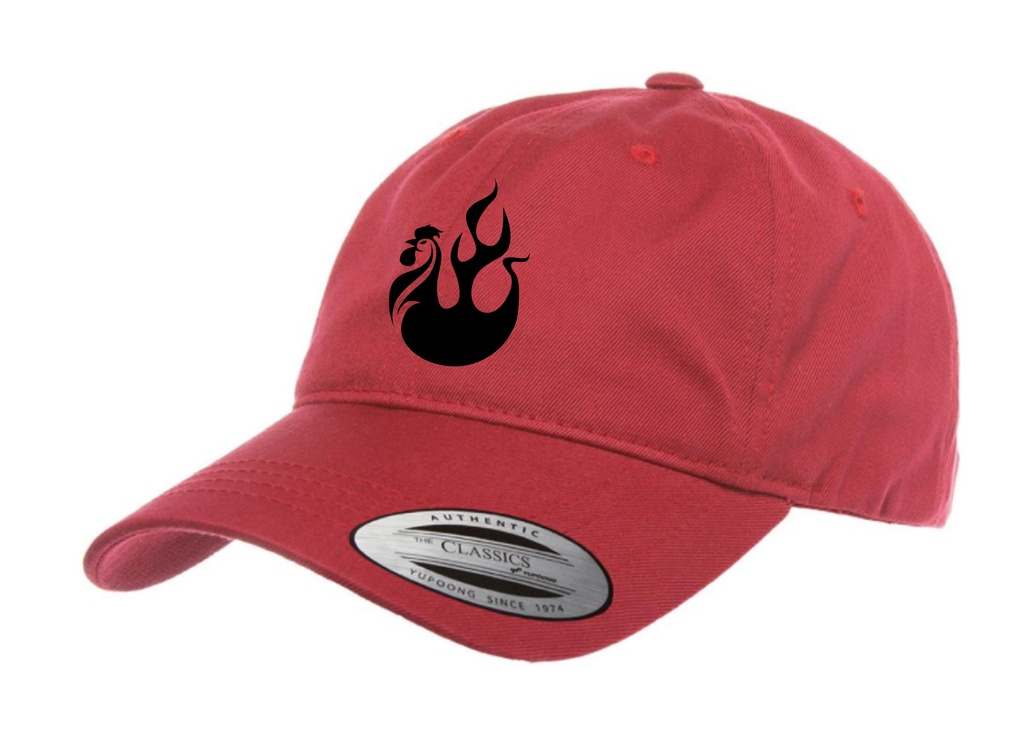 RED DAD HAT W/ BLACK BIRD (5)